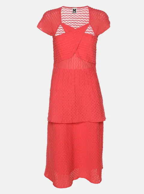 M Missoni Coral Cotton Knit Tops and Midi Skirt Set L