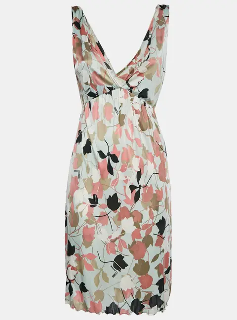 Missoni Multicolour Floral Print Jersey Plunge Neck Midi Dress S