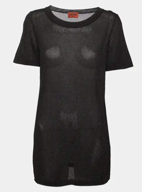 Missoni Black Shimmer Knit Top M