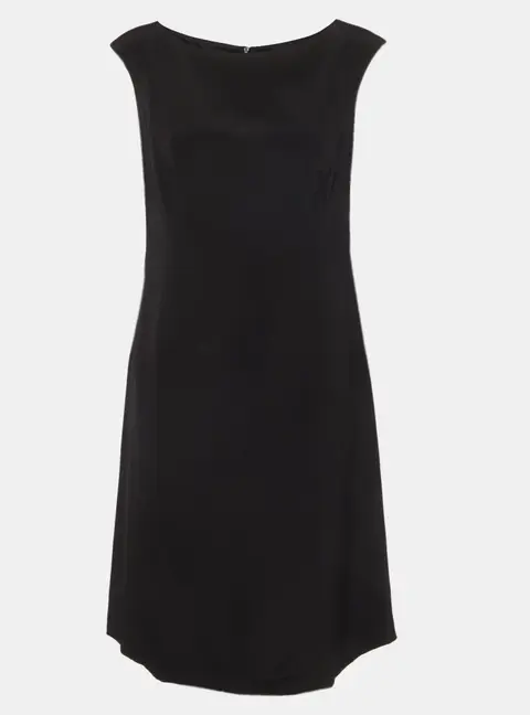 Escada Black Silk Sleeveless Midi Dress S