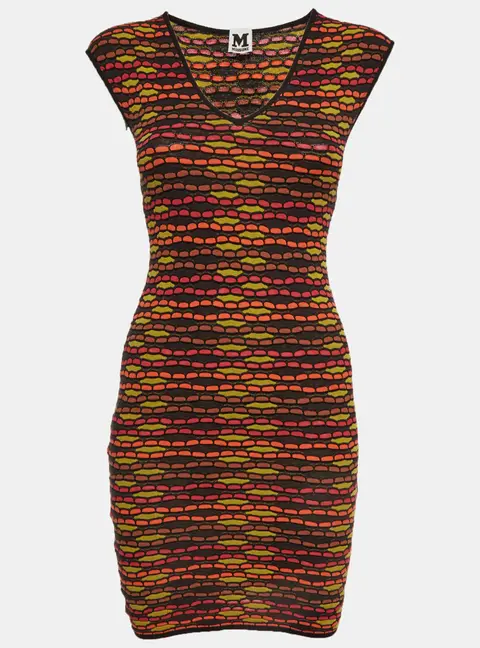 M Missoni Multicolor Patterned Knit Sleeveless Mini Dress S