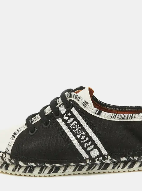 Missoni Black/White Canvas Espadrille Flats Size 36