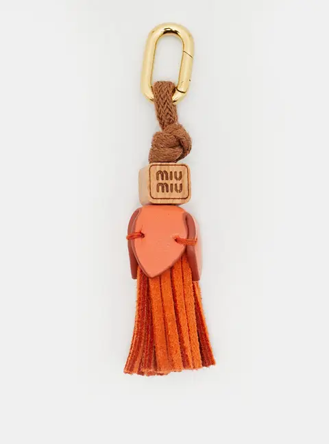 Miu Miu Leather Micro Trick Gold Tone Tassel Bag Charm