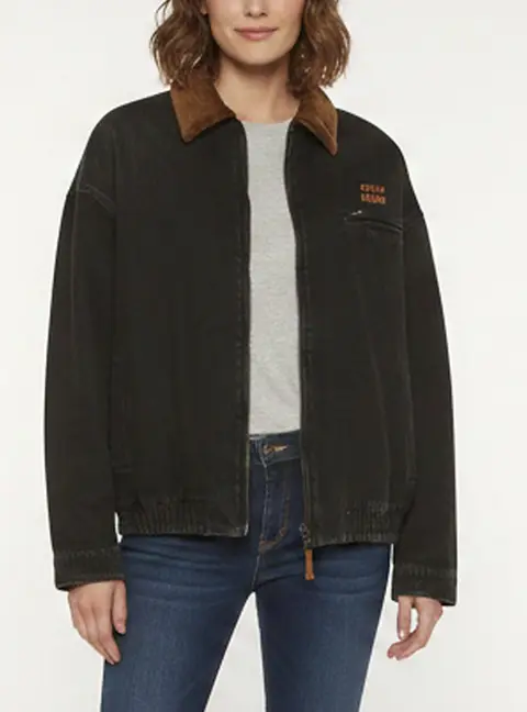 Miu Miu Black Denim Long Sleeve Zip Up Jacket S