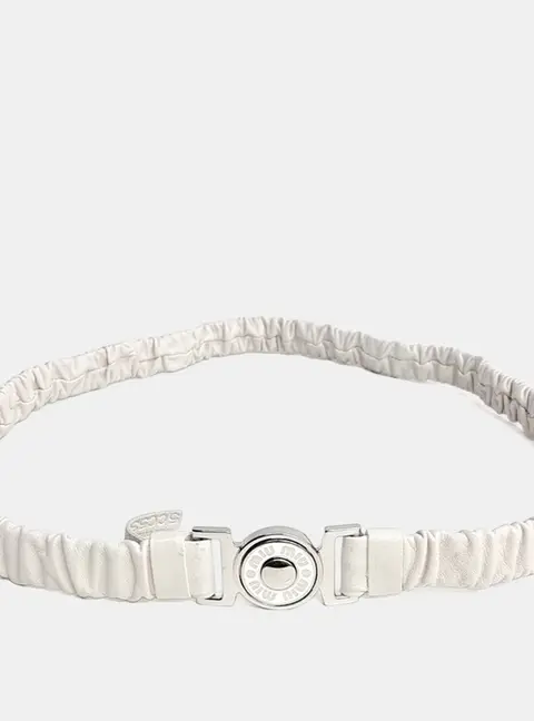 Miu Miu White Leather Banding Belt SHW