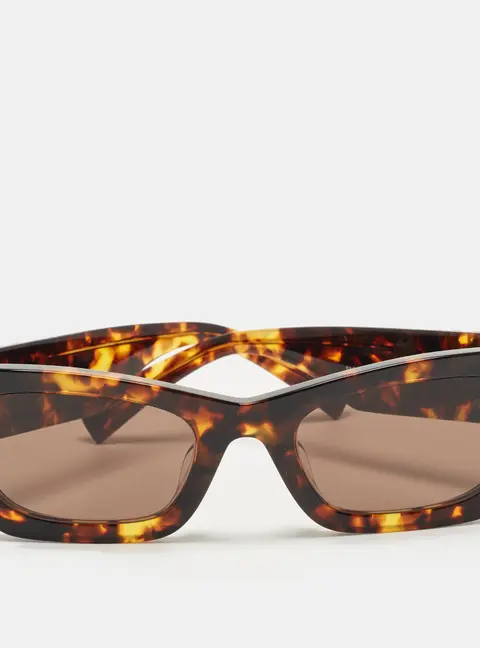 Miu Miu Tortoise Brown SMU 09W Glimpse Rectangle Sunglasses