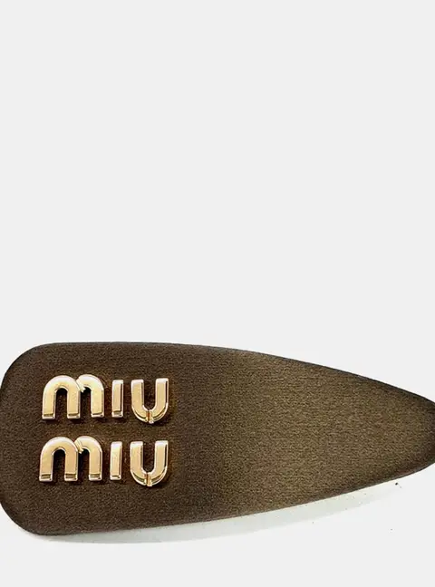 Miu Miu Khaki Satin Hairpin