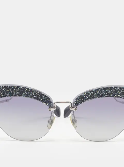 Miu Miu Blue Gradient SMU 58T Glitter Cat Eye Sunglasses