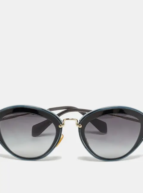 Miu Miu Grey/Gold Tone Gradient SMU51R Frame Cat Eye Sunglasses