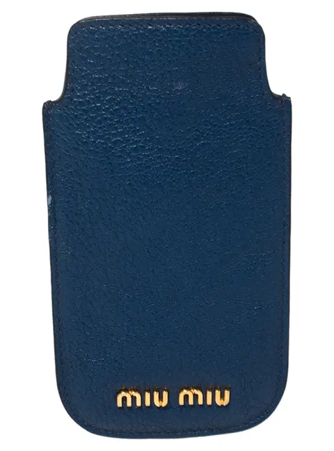 Miu Miu Blue Leather Phone Case