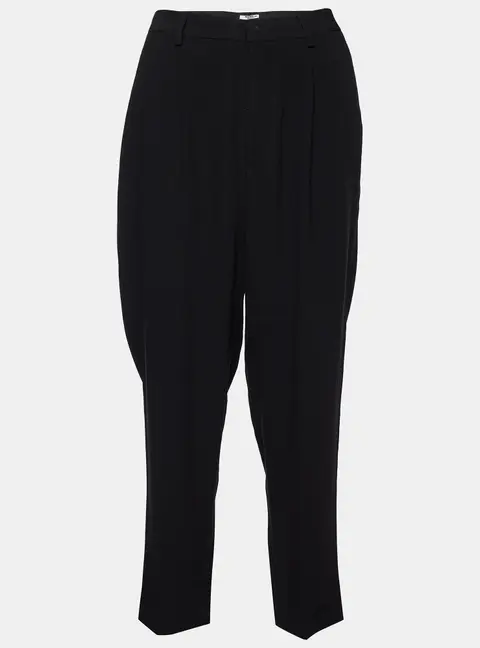 Miu Miu Black Crepe Tapered Trousers M