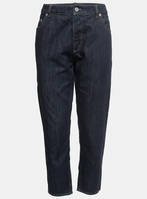 Miu Miu Indigo Embellished Detail Crop Jeans M