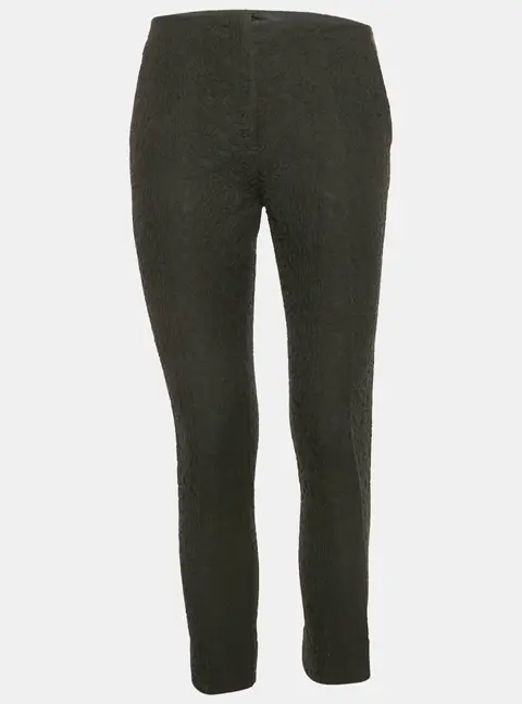 Miu Miu Black Textured Jacquard Slim Fit Trousers M