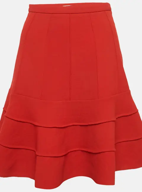 Miu Miu Red Wool Mini Skirt S