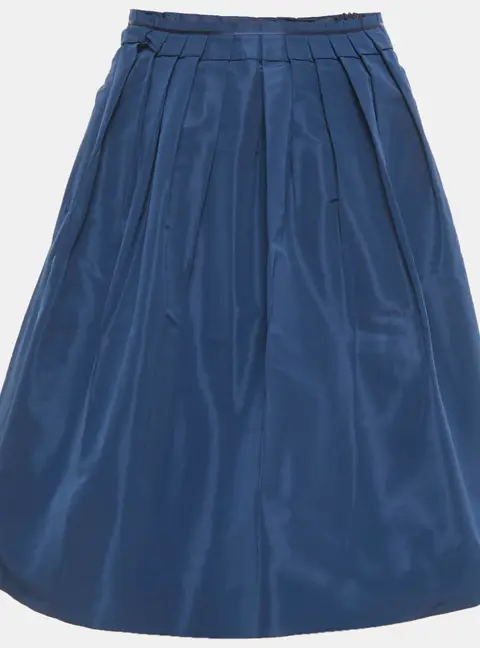 Miu Miu Blue Synthetic Pleated Mini Skirt M
