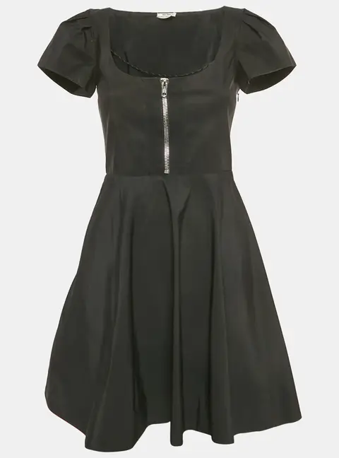 Miu Miu Black Synthetic Flared Mini Dress S