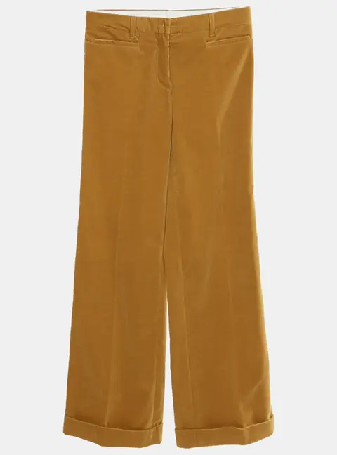 Miu Miu Mustard Corduroy Wide Leg Trousers XS
