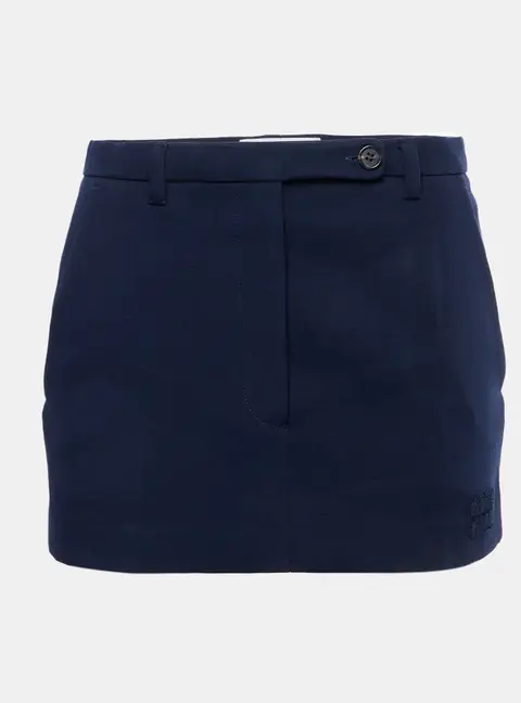 Miu Miu Navy Blue Wool Blend Mini Skirt XS