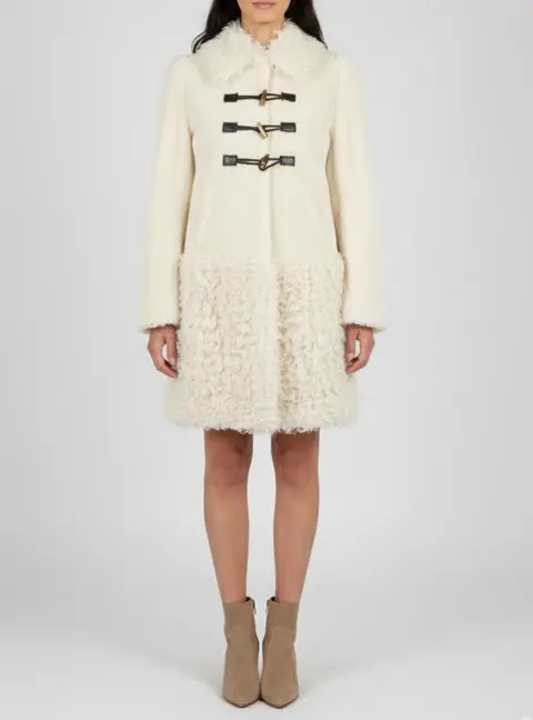 Miu Miu Cream Fur Shearling Coat M
