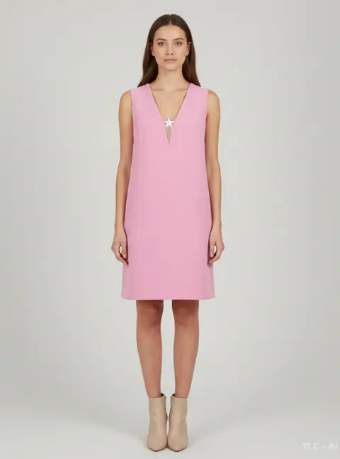Miu Miu Pink Crepe Sleeveless Mini Dress S