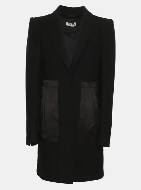 Miu Miu Black Wool Blend Short Coat M