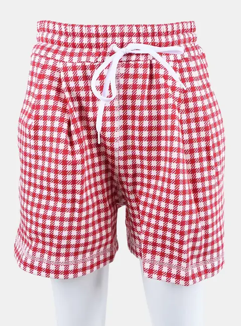 Miu Miu Red/White Cotton Elastic Waistband Half Pants Size S