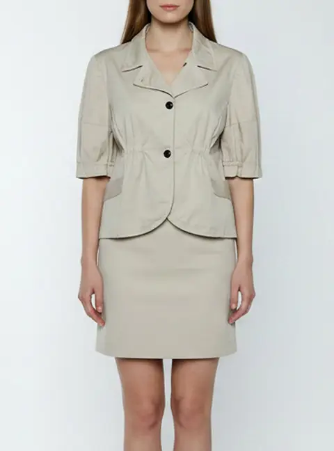 Miu Miu Beige Cotton Button Front Jacket L