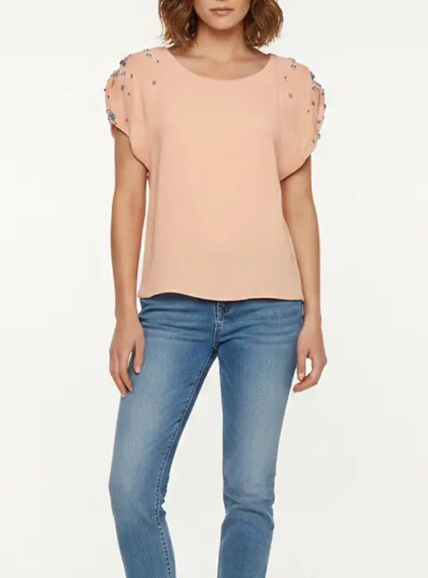 Miu Miu Orange Crepe Short Sleeve T-Shirt XS