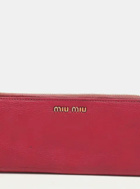 Miu Miu Pink Leather Long Wallet