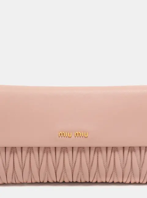 Miu Miu Pink Matelasse' Leather Continental Wallet