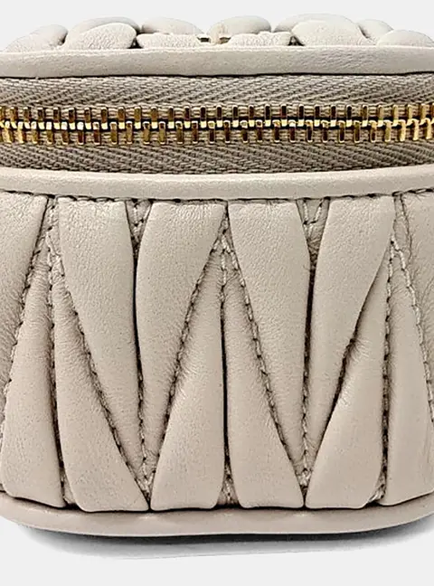 Miu Miu Matelass&eacute; Leather Keychain Bag