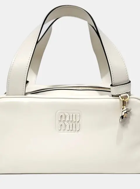 Miu Miu White Leather Top Handle Bag