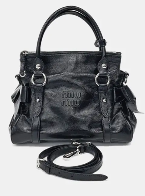 Miu Miu Tote Black Leather Shoulder Bag