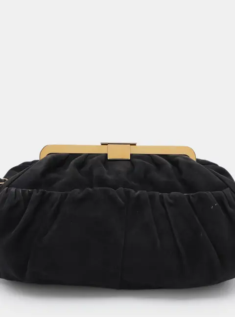 Miu Miu Midnight Blue Suede Frame Satchel