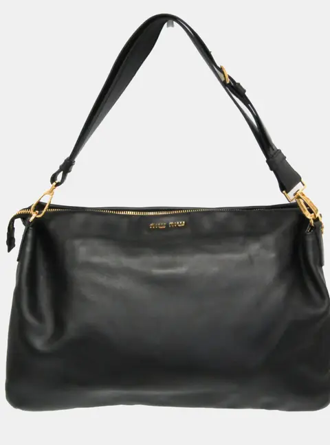 Miu Miu Leather Shoulder Bag Black