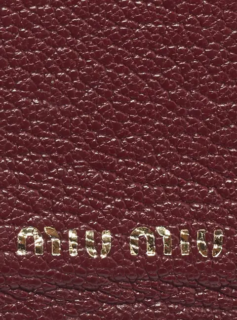 Miu Miu Flap Red Leather and Snakeskin Trim Bifold Card Case