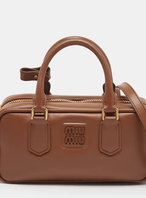 Miu Miu Arcadie Cognac Leather Satchel