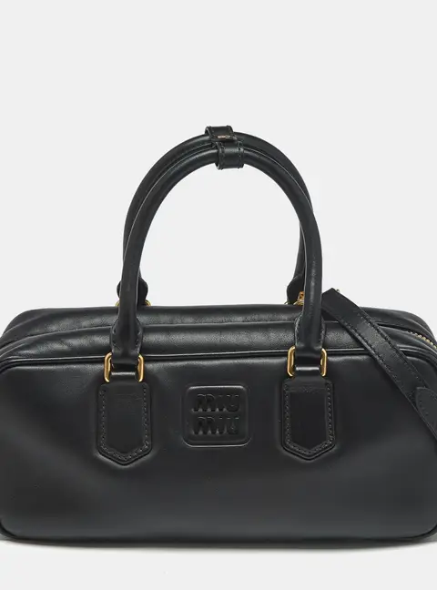 Miu Miu Arcadie Large Black Leather Satchel