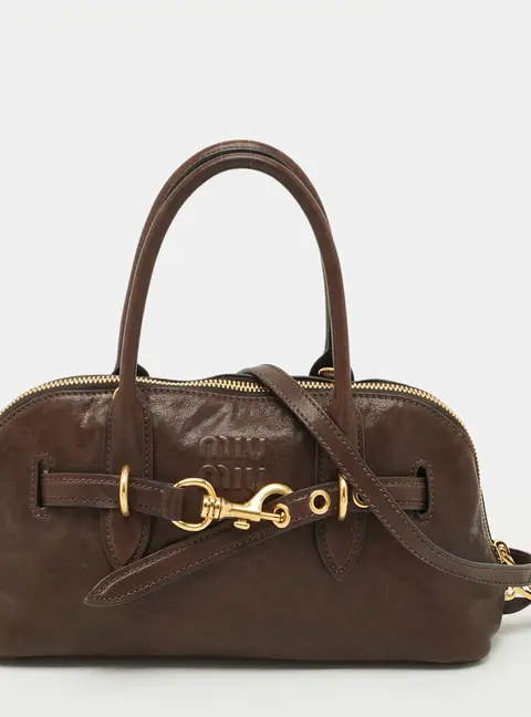 Miu Miu Aventure Brown Leather Satchel