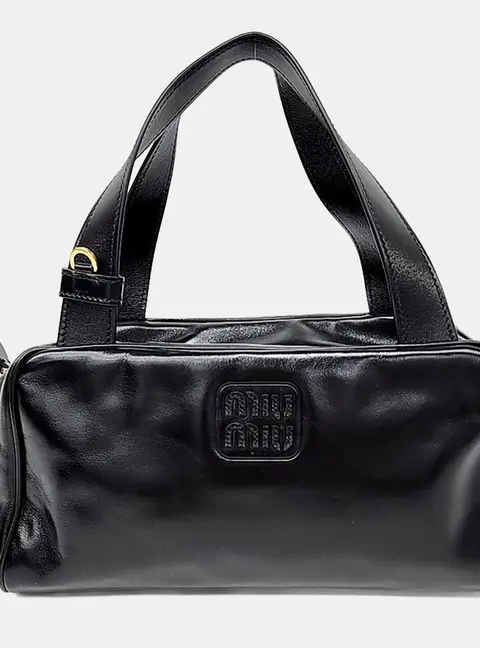Miu Miu Black Leather Top Handle Bag (5BB182)