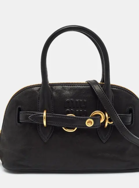 Miu Miu Aventure Black Leather Satchel