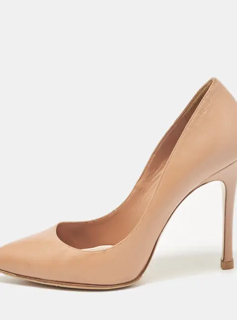 Miu Miu Brown Leather Pointed Toe Pumps Size 37