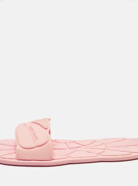 Miu Miu wavy Size 40 Pink Rubber Flat Slide