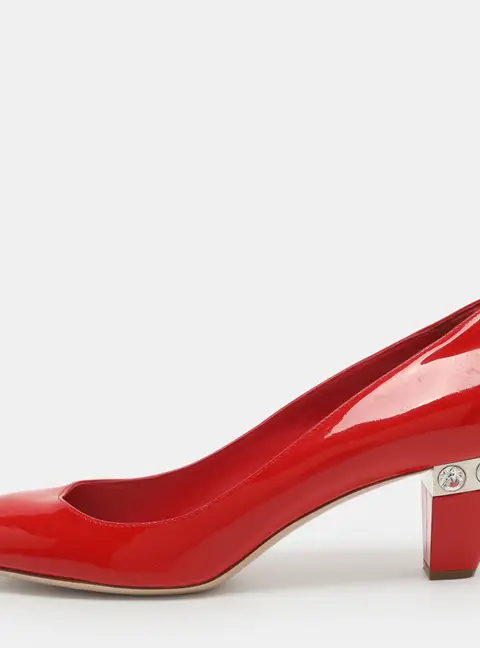 Miu Miu Embellished Size 40 Red Patent Leather Pumps