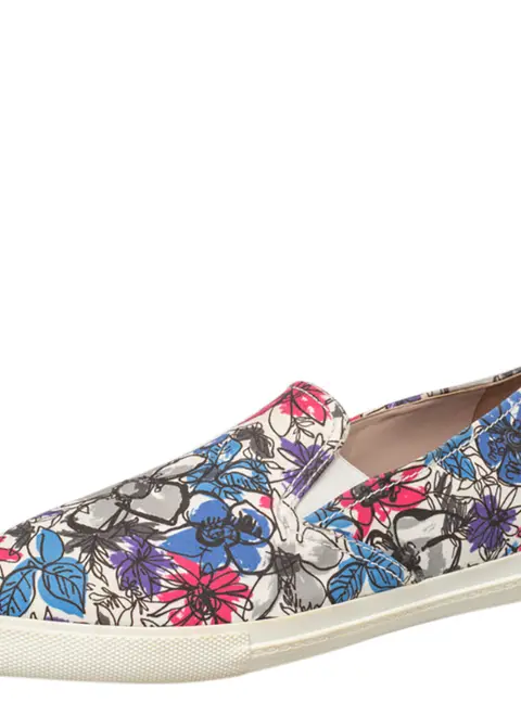 Miu Miu Multicolor Printed Canvas Slip On Sneakers Size 38
