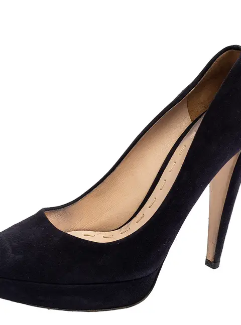 Miu Miu Black Suede Platform Pumps Size 39.5