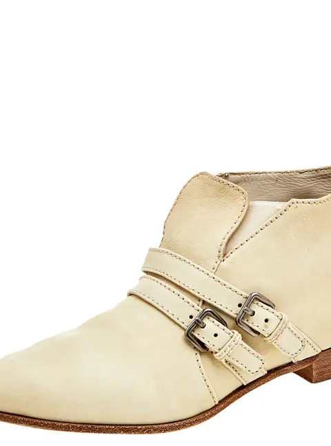 Miu Miu Off White Leather Slip On Ankle Length Boots Size 39