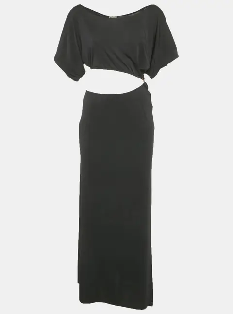 Mojo Beach Black Jersey Cut-Out Dress S