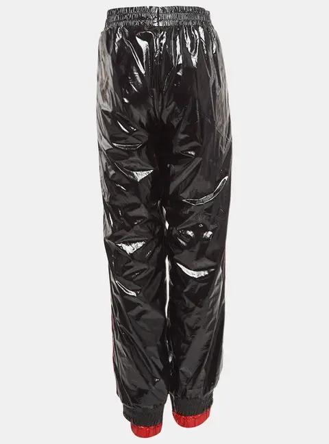Moncler x Palm Angels Black Side Stripe Synthetic Logo Applique Joggers M