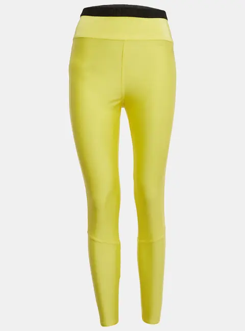 Moncler Yellow Logo Print Jersey Leggings M